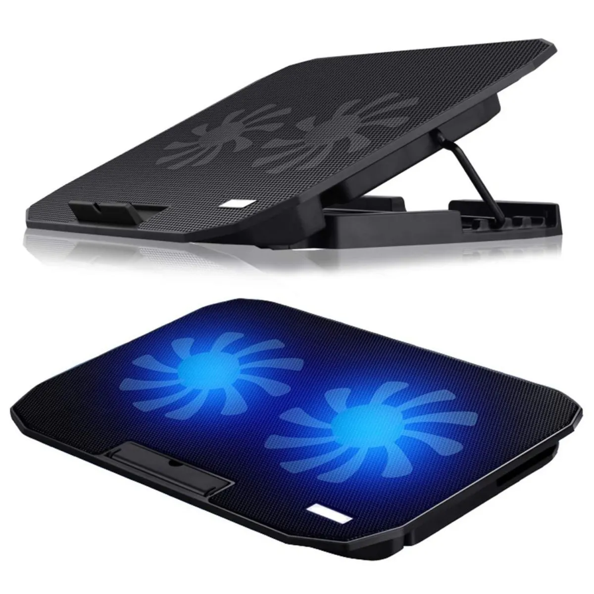 GENERICO - Base Refrigerante Para Portátil Con Luz Led Doble Ventilador