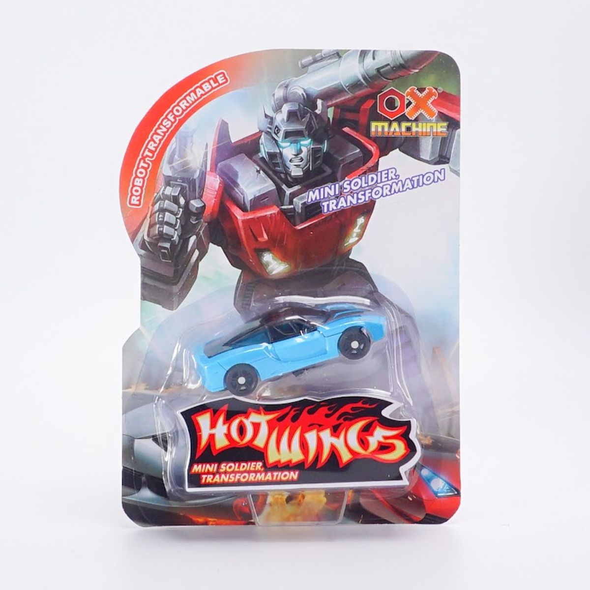 OX TOYS - Mini figura de acción 2 en 1: robot transformable en carro