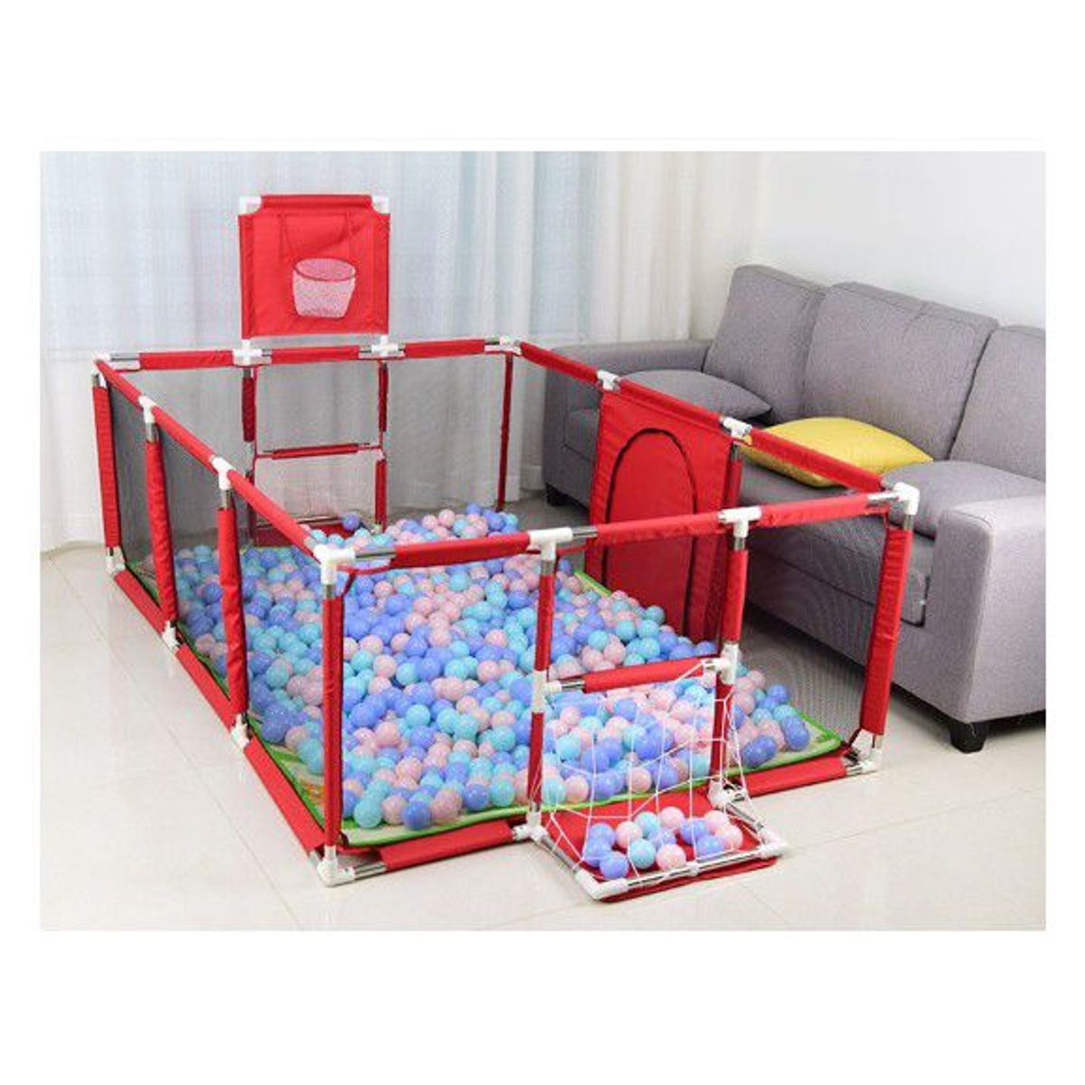 GENERICO - Parque Infantil Tipo Corral De Malla Para Bebes - Rojo