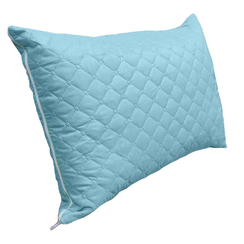 LENCICOL - Almohada Siliconada  + Protector Almohada Azul Claro.