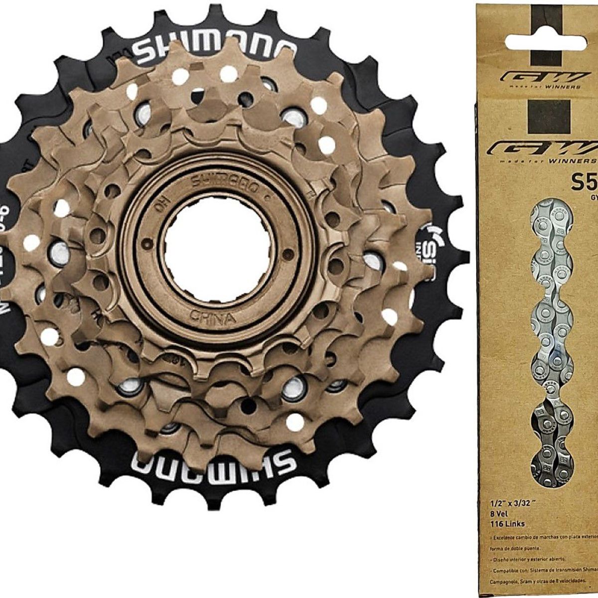 SHIMANO - Pacha Cadenilla Bicicleta Shimano 14-28 Tz500 GW 6v S51 COMB