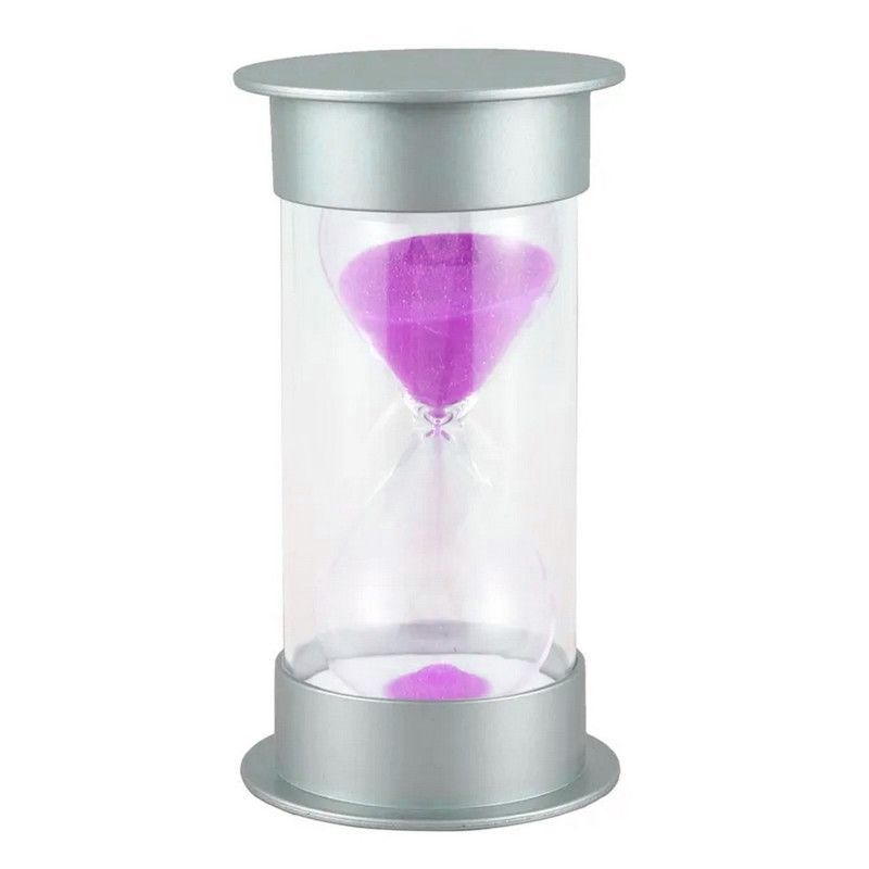 DAYOSHOP - Reloj De Arena Violeta 5 Minutos Temporizador Plateado Decoraciòn