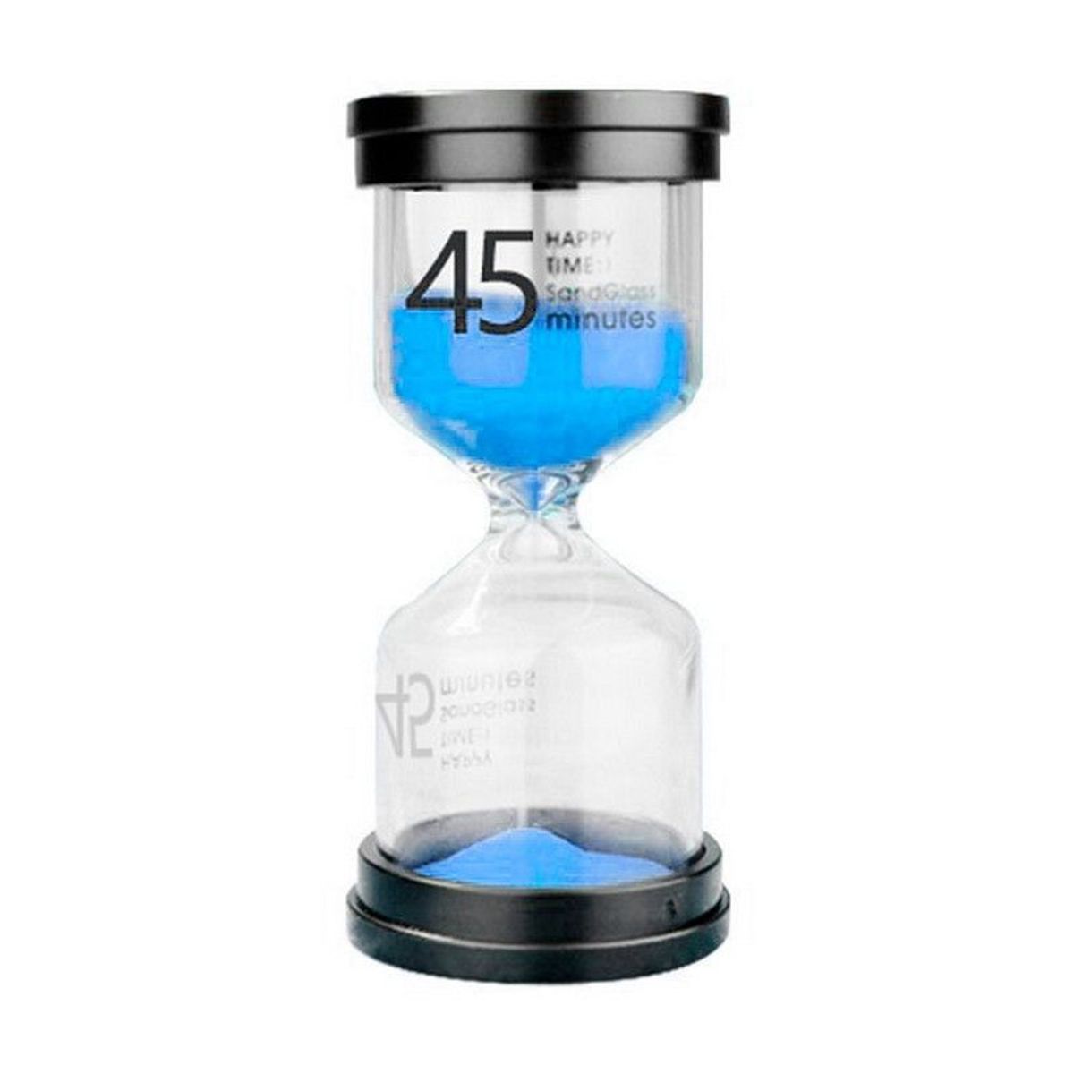 DAYOSHOP - Reloj De Arena Azul 45 Minutos Temporizador Decoraciòn Base Negra