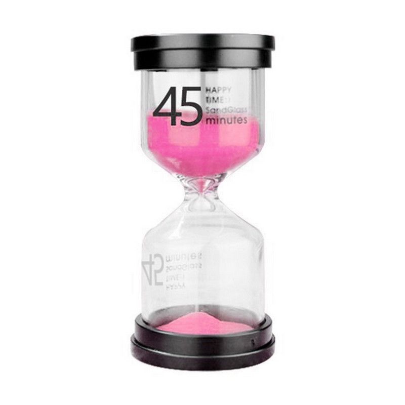 DAYOSHOP - Reloj De Arena Rosa 45 Minutos Temporizador Decoraciòn Base Negra