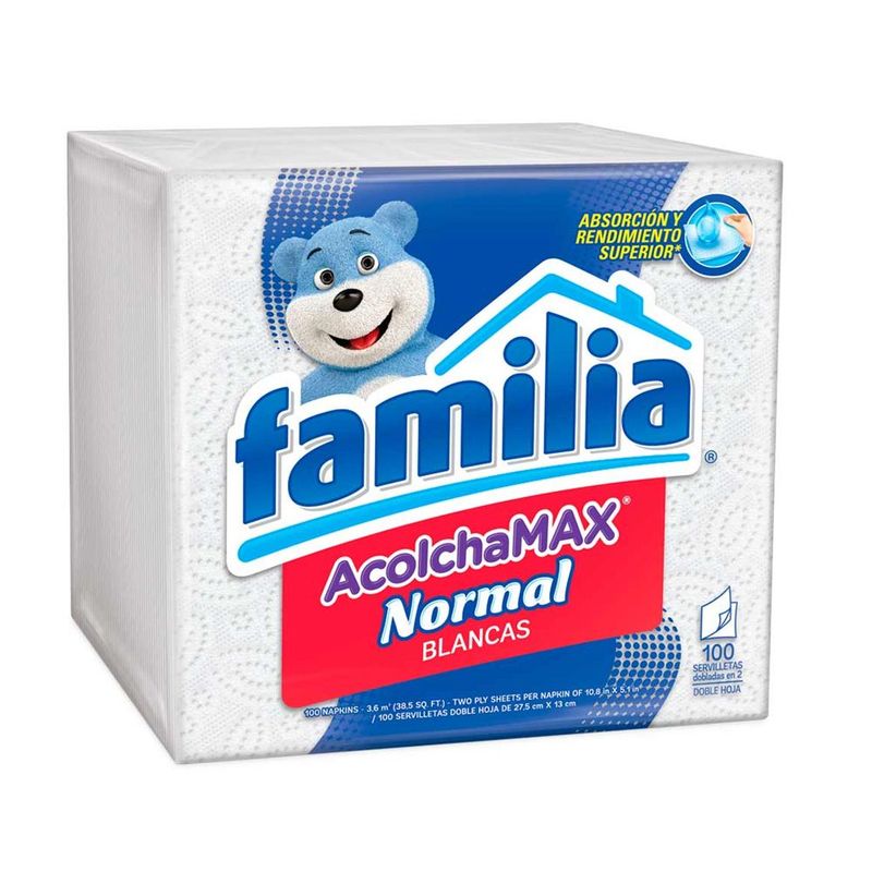 FAMILIA - Servilletas Familia Acolchamax Normal 100 Unidades
