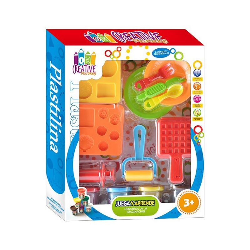 OX TOYS - Set de plastilinas para hacer wafles y hamburguesas