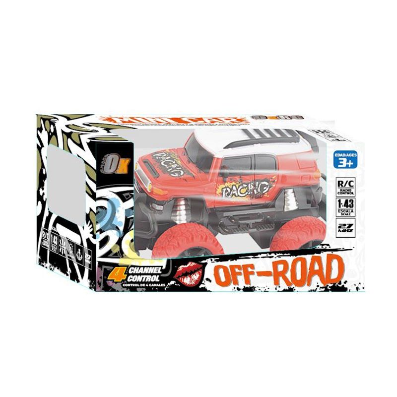 OX TOYS - Carro a control remoto escala 1:43, 4 canales 2 colores