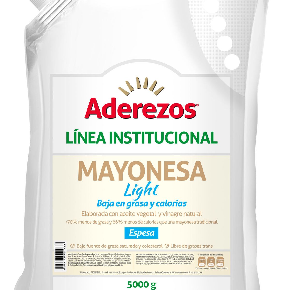 ADEREZOS - Salsa Mayonesa Aderezos X 5000gr