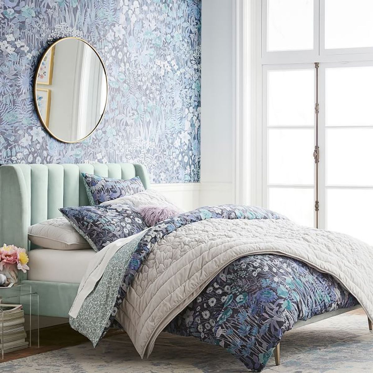 GENERICO - Cabecero  lousiana semidoble 120cm color verde menta