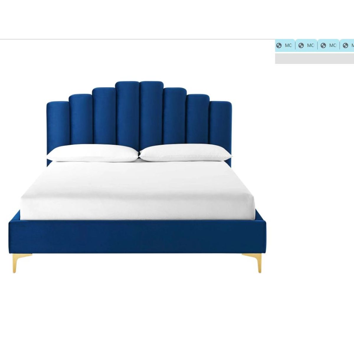 GENERICO - Cabecero LUPE doble 140cmx100cm azul