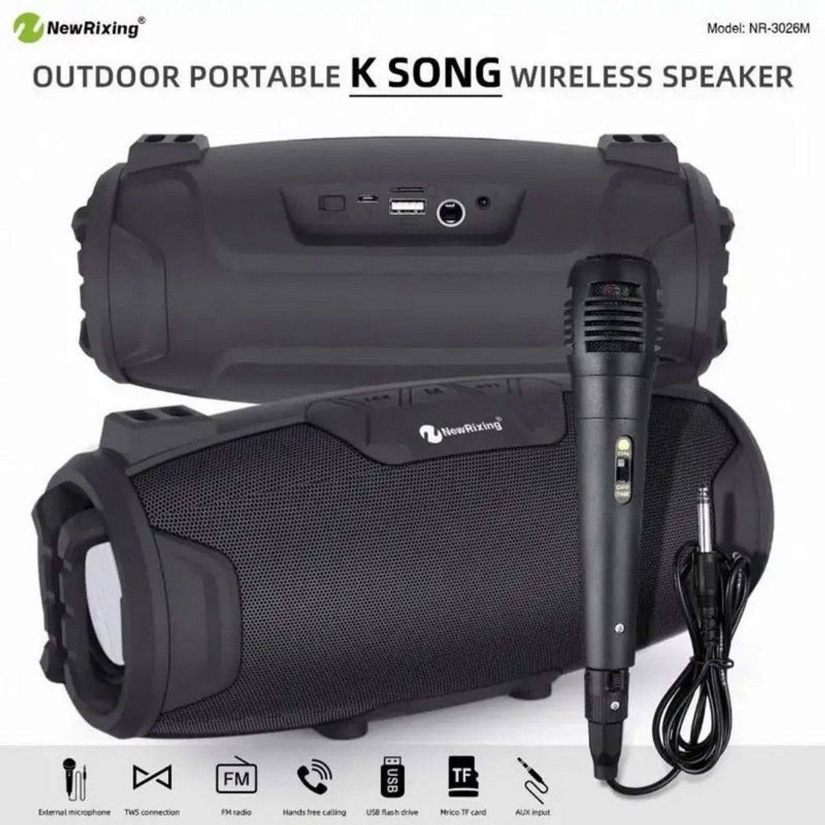 DAYOSHOP - Bocina Parlante Mi Portable Bluetooth Nr-3026 + Microfono