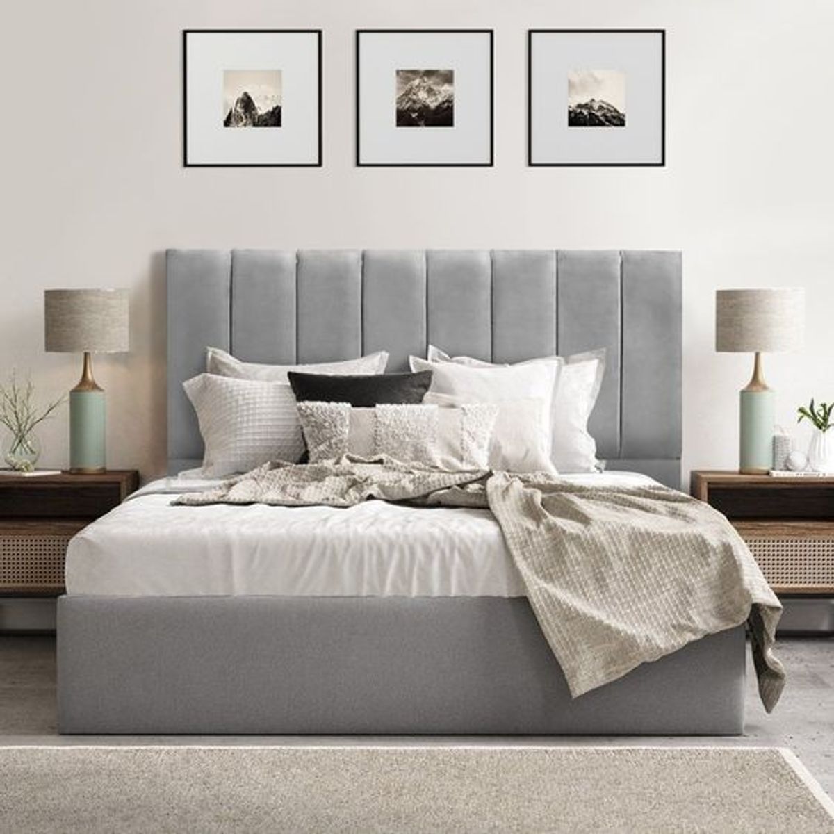 GENERICO - Cabecero nuqui  king 200cmx100cm  gris