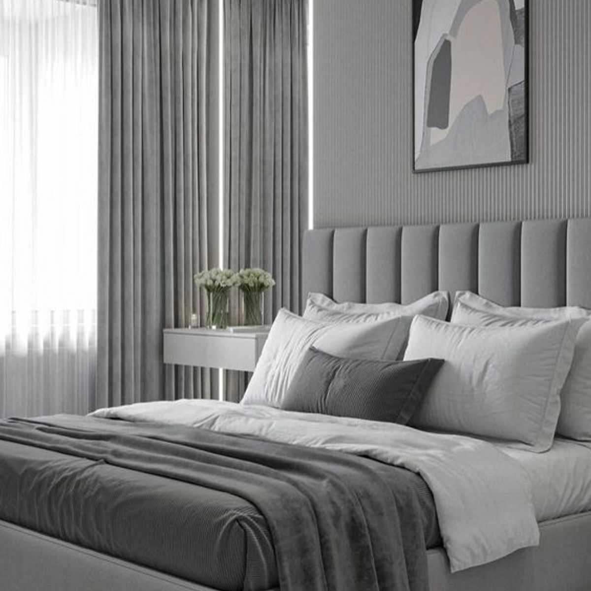 GENERICO - Cabecero nuqui  king 200cmx100cm  gris