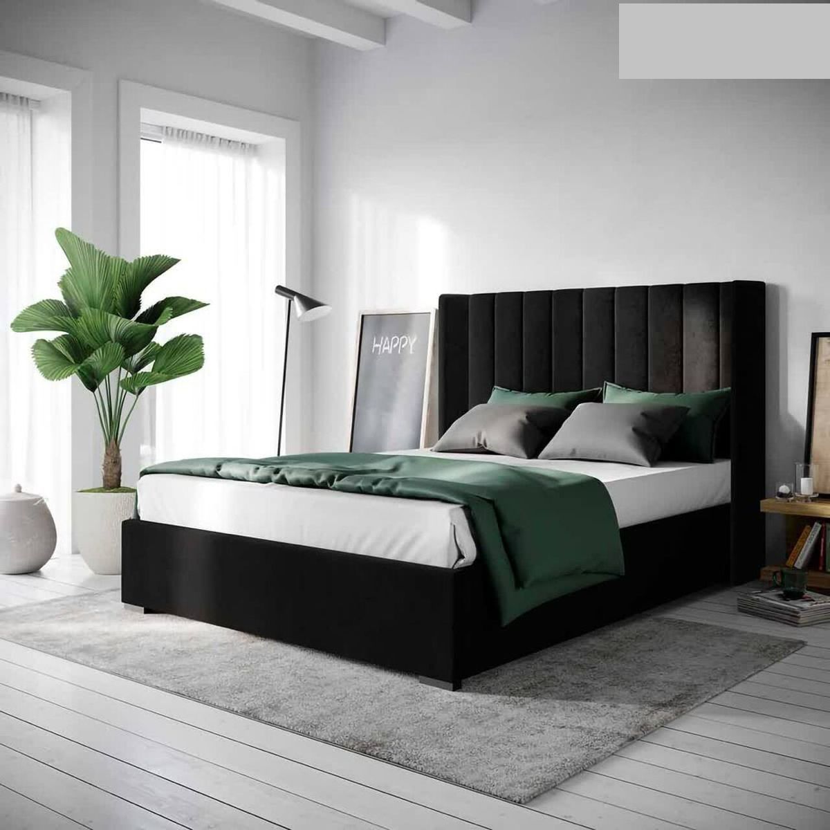 GENERICO - Cabecero mathe quuen 160cmx100cm  negro