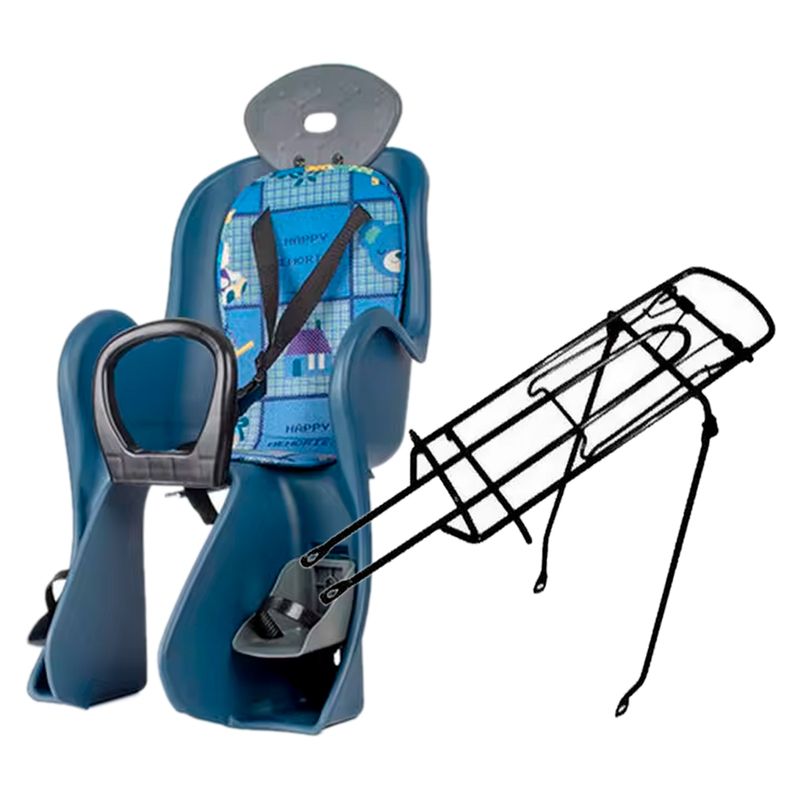 GENERICO - Silla Para Bicicleta Bebés Niños Hasta 5 Años + Parrilla