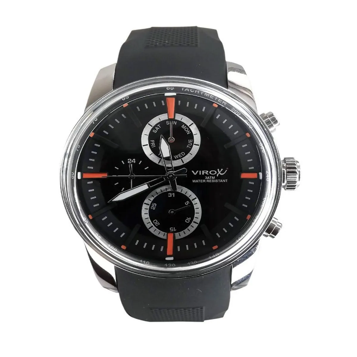 VIROX - Reloj Virox hombre caja en acero análogo multifuncional con pulso en Silicona diales de colores