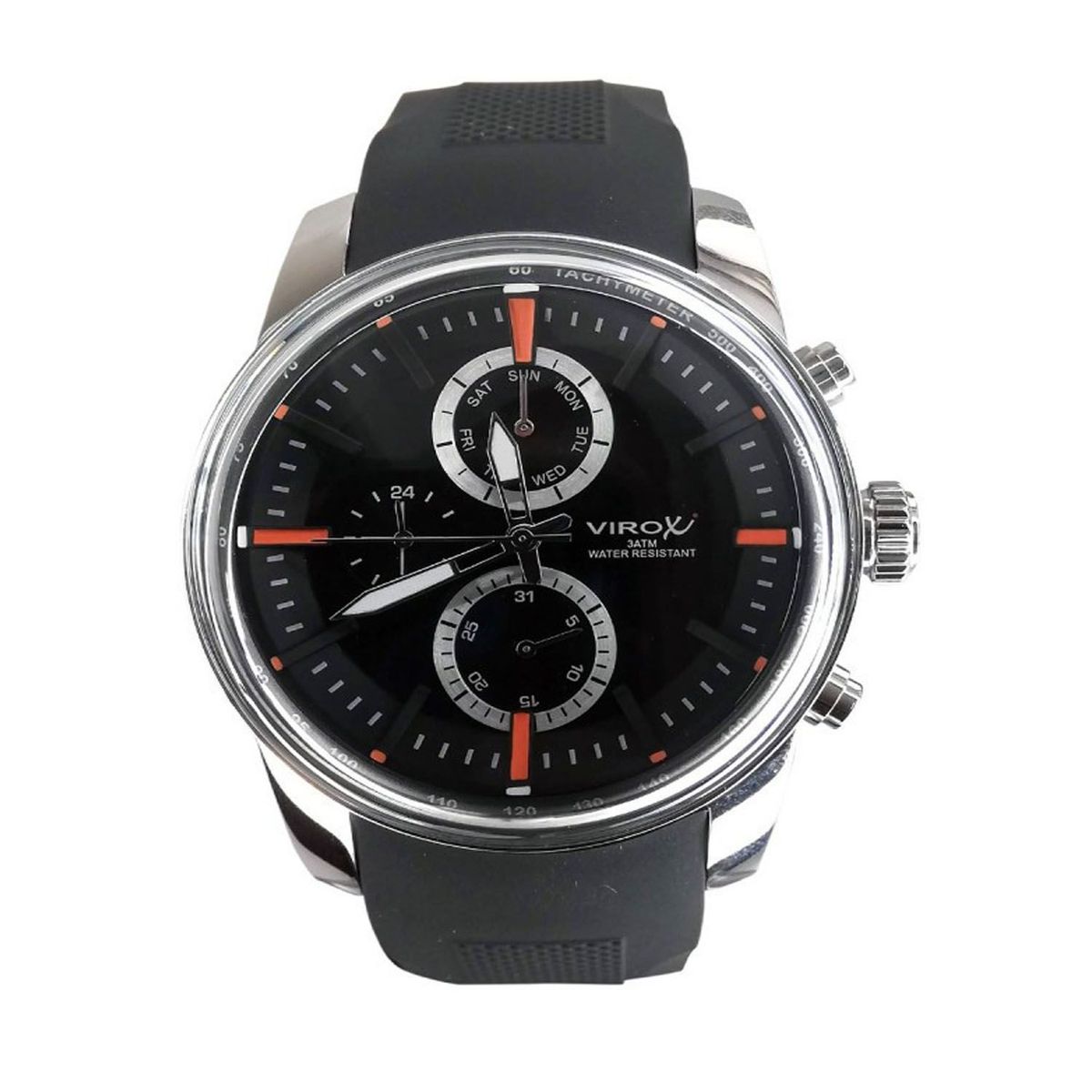 VIROX - Reloj Virox hombre caja en acero análogo multifuncional con pulso en Silicona diales de colores
