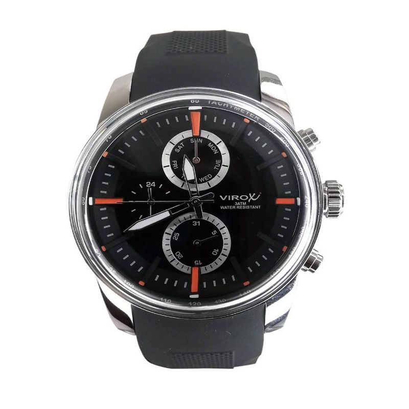 VIROX - Reloj Virox hombre caja en acero análogo multifuncional con pulso en Silicona diales de colores