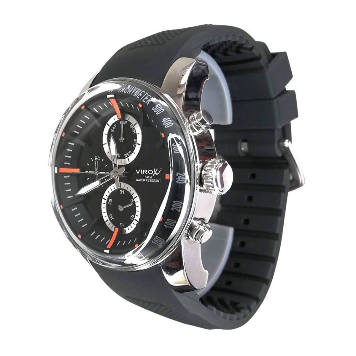 VIROX - Reloj Virox hombre caja en acero análogo multifuncional con pulso en Silicona diales de colores