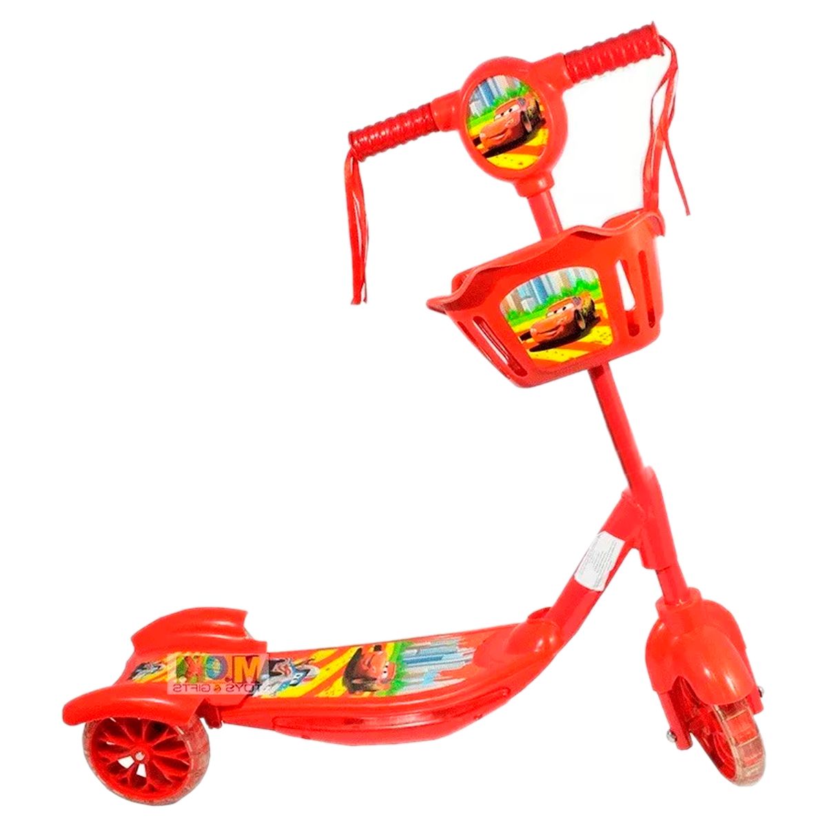 VITTORIA - Patineta Scooter Canasta Para Niños Niñas Luces Sonidos ROJA