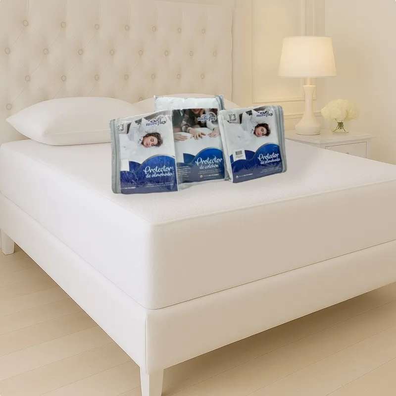 NUBEFLEX - Protector Colchón Impermeable 140x190cm + 2 Fundas