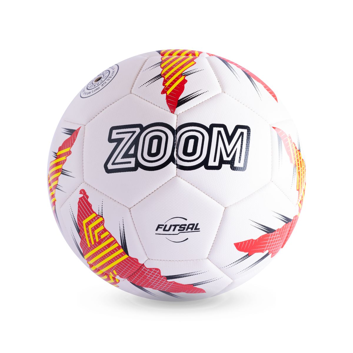 ZOOM SPORT - Balon de Futbol Sala N° 4 Tiki Taka Blanco Rojo ZOOM SPORTS