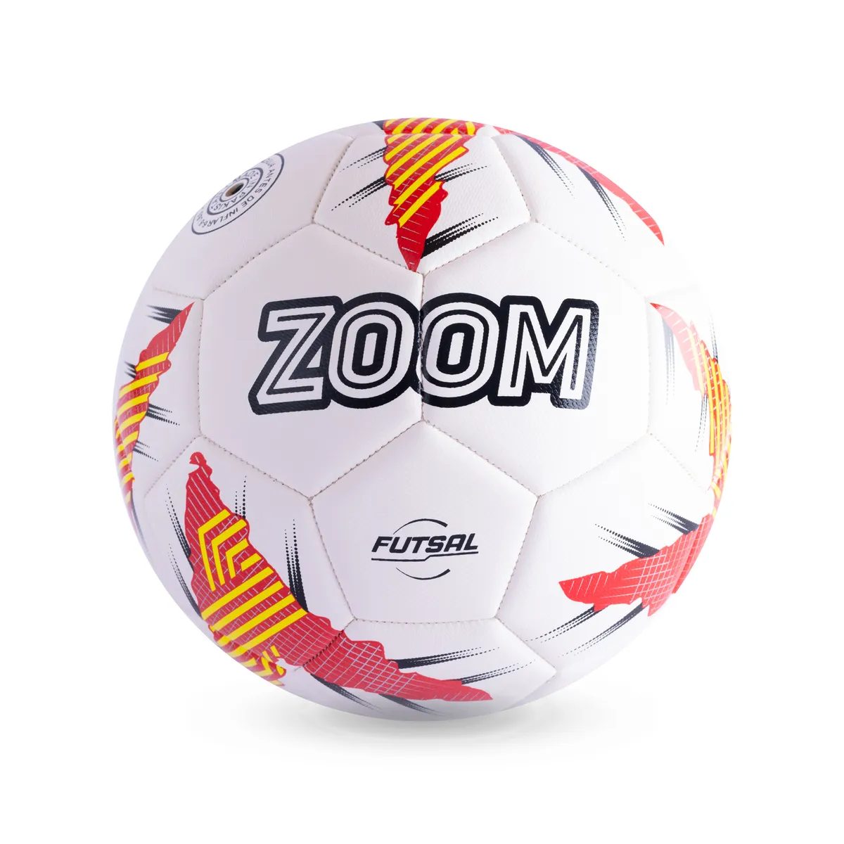 ZOOM SPORT - Balon de Futbol Sala N° 4 Tiki Taka Blanco Rojo ZOOM SPORTS