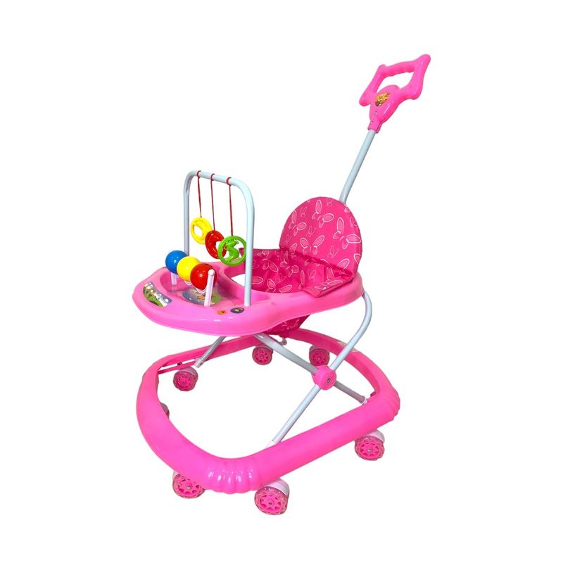 KIDSHOP - Caminador Para Bebe con guia Llantas De Silicona ROSA 312A