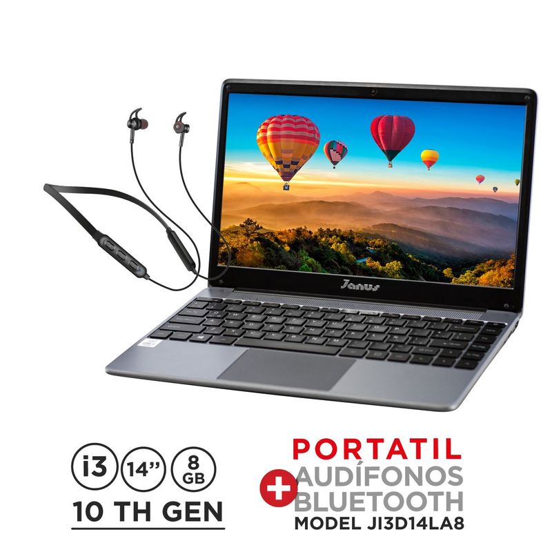 JANUS - Portatil Janus I3-10110U /8GB /SSD 256GB /LCD 14 FULL HD/ Teclado Retroiluminado