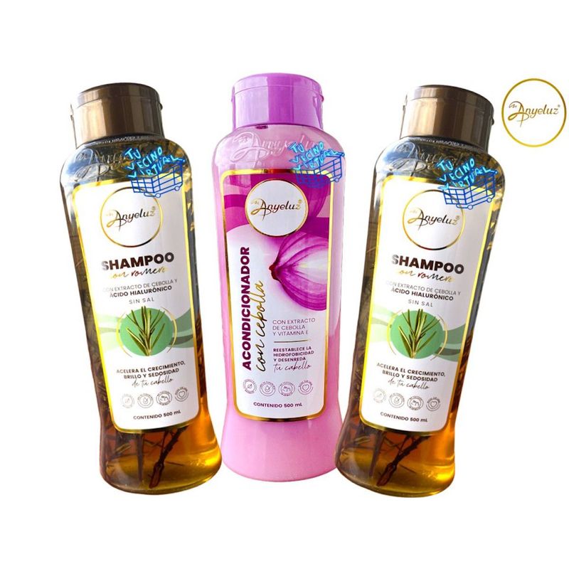 ANYELUZ - Shampoo de Romero Anyeluz  + Acondicionador de Cebolla Anyeluz