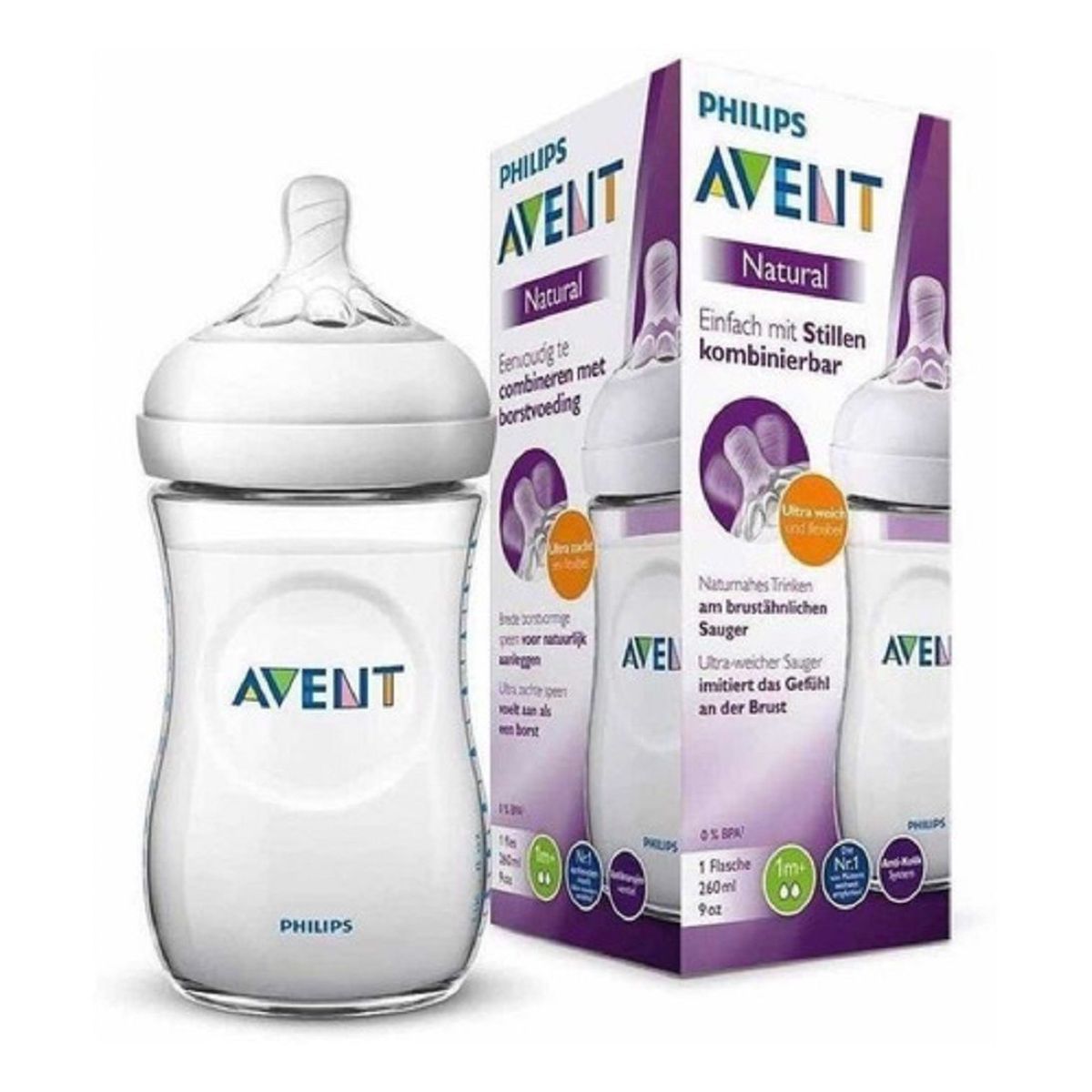AVENT - Avent Mega Oferta Tetero 9 On Natural Bebe Biberón Anti Gas