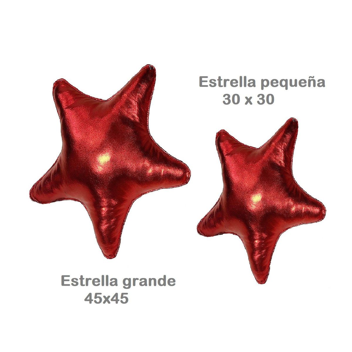 BANZAY - Cojin Decorativo Navidad Estrella x2 - Rojo