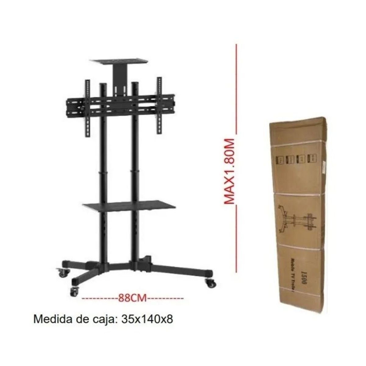 GENERICO - Soporte De Piso Pedestal Para Tv Monitor De 32 A 75 Ruedas