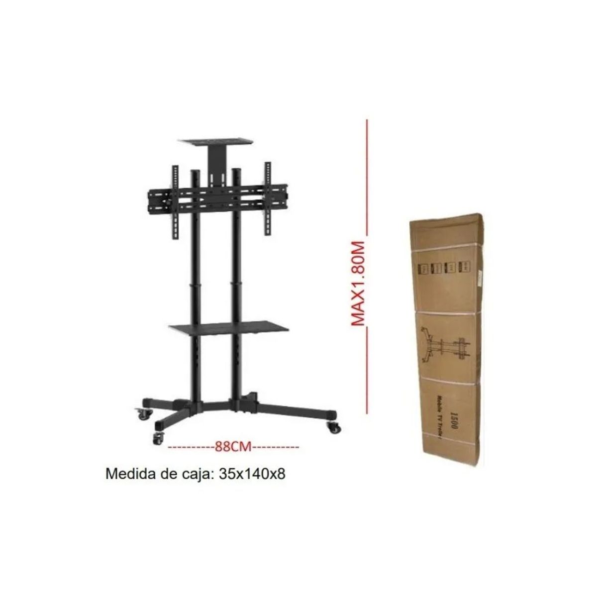 GENERICO - Soporte De Piso Pedestal Para Tv Monitor De 32 A 75 Ruedas