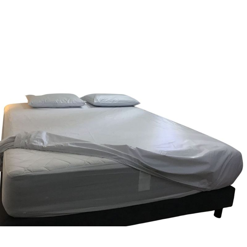 GENERICO - Forro protector plástico anti fluidos para colchón de cama queen gris