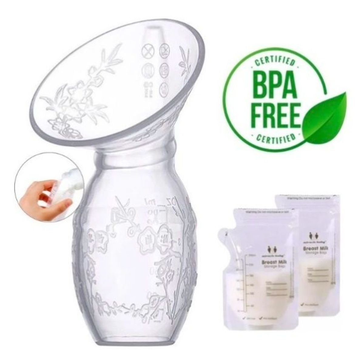 GENERICO - Extractor De Leche Manual En Silicona30 bolsas recolectoras
