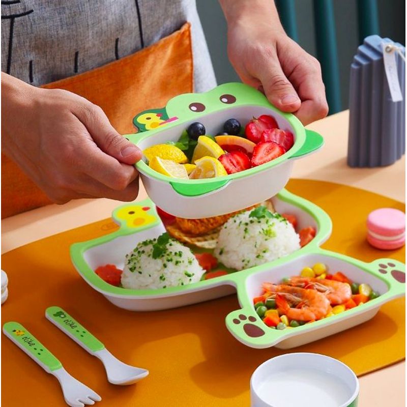 Vajilla Infantil De Fibra De Bambú Para Niños Y Niñas GENERICO