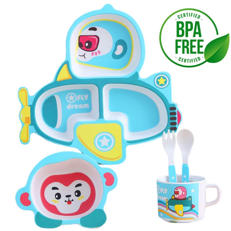 GENERICO - Vajilla Infantil De Fibra De Bambú Para Niños Y Niñas