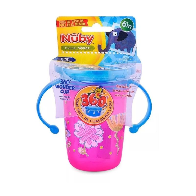 MUNDO BEBE - Nuby Vaso 360 8 Onzas Con Tapa Con Asas
