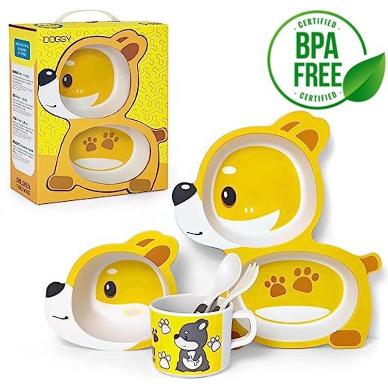 GENERICO - Vajilla Infantil De Fibra De Bambú Para Niños Y Niñas