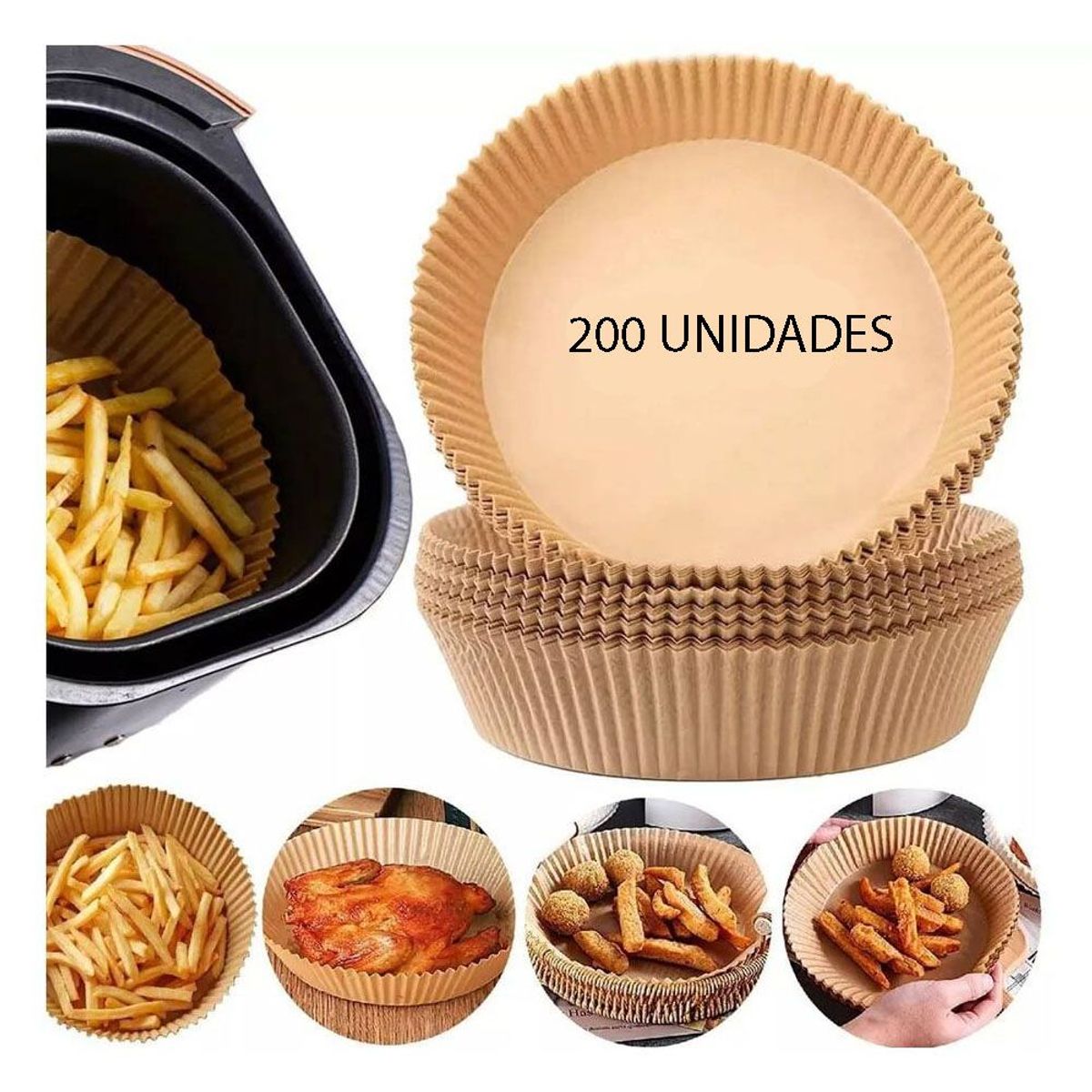 ONE PIXEL - Papel Para Freidora De Aire Pergamino Paquete X200