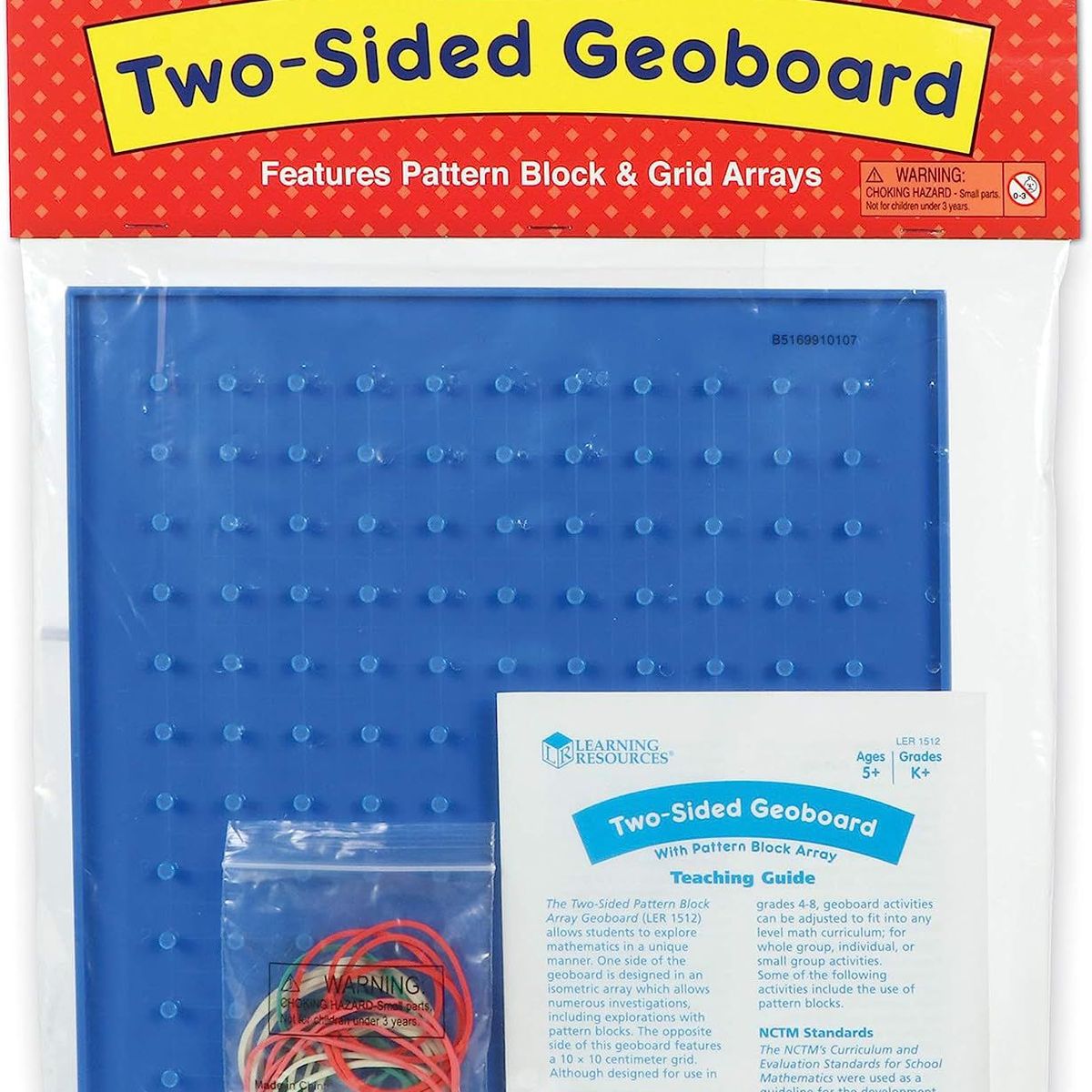 LEARNING RESOURCES - Geoplano Cuadrado De Doble Cara Juego Didáctico Para Niños