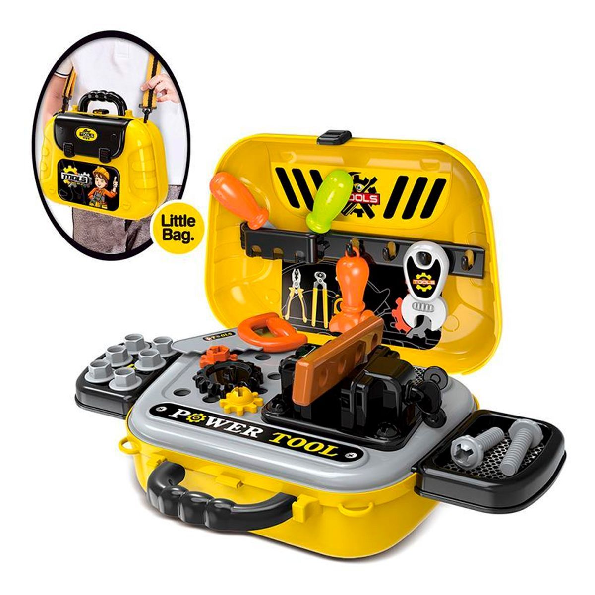 GENERICO - Kit Herramientas Caja Carpintero Niño Juguete Bus 31 Pcz