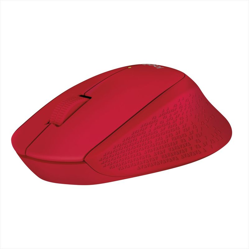 LOGITECH - Mouse Inalámbrico Logitech M280 Diseño Curvo Total Comfort - Rojo