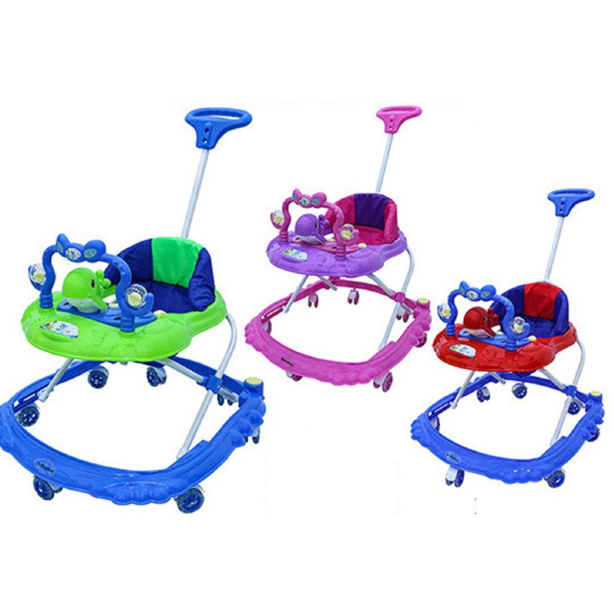 BEBESITOS - Caminador bebe musical luces con guía niño Azul o Rojo