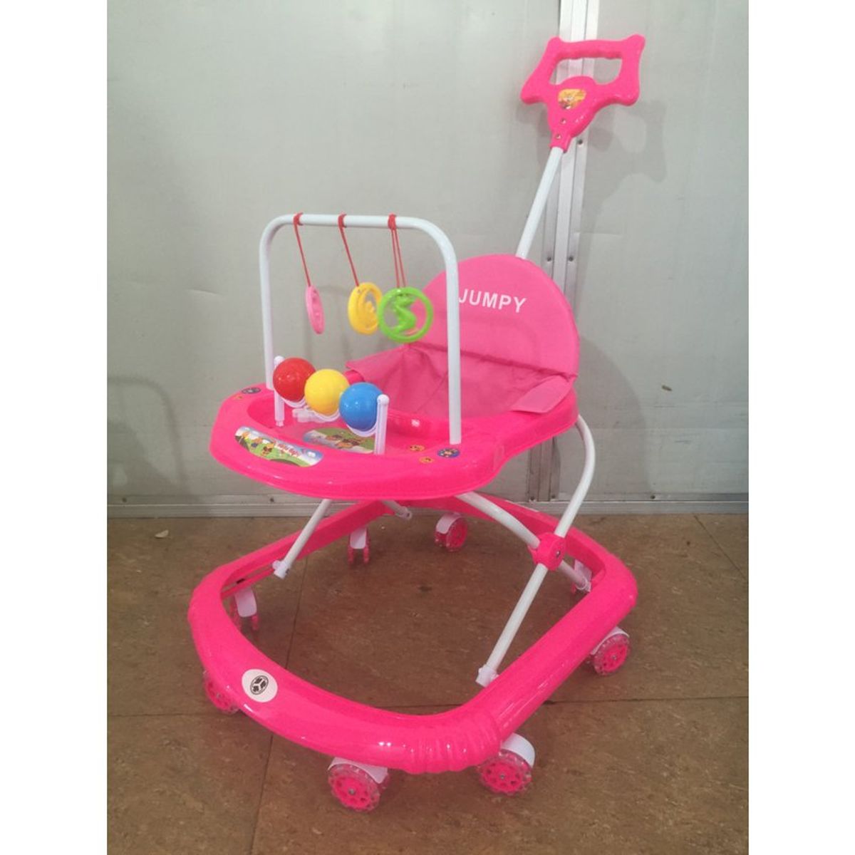 BEBESSWEET - Caminador bebe sonajeros andadera con guía-rosado