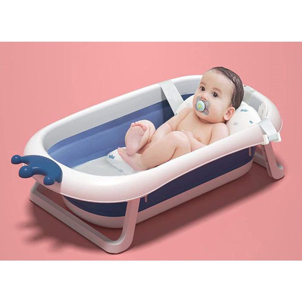 GENERICO - Bañera Portátil Tina Plegable Jacuzzi Bebé Silicona ROSADA
