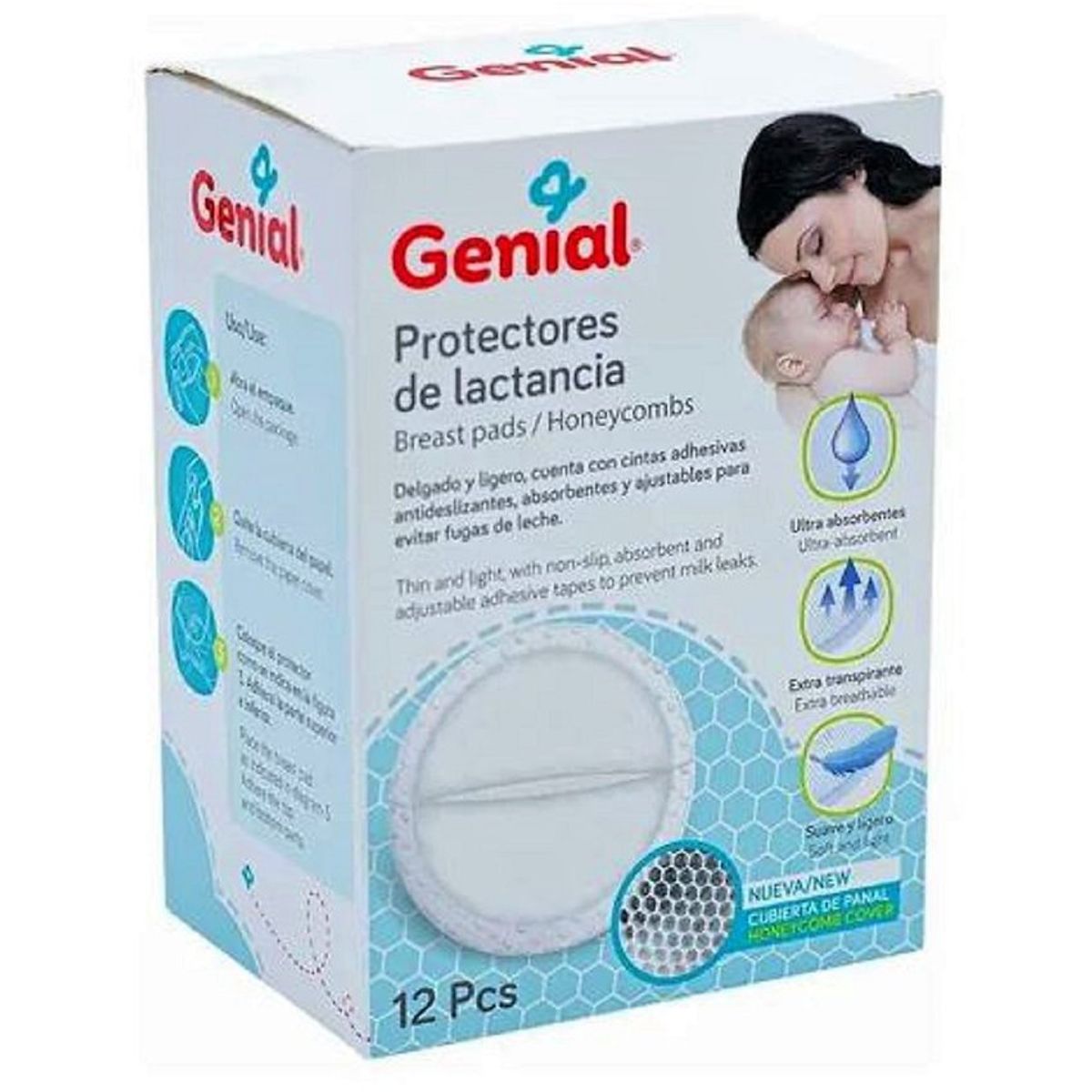 GENIAL - Protectores de lactancia Maternos Bebe Genial x 12
