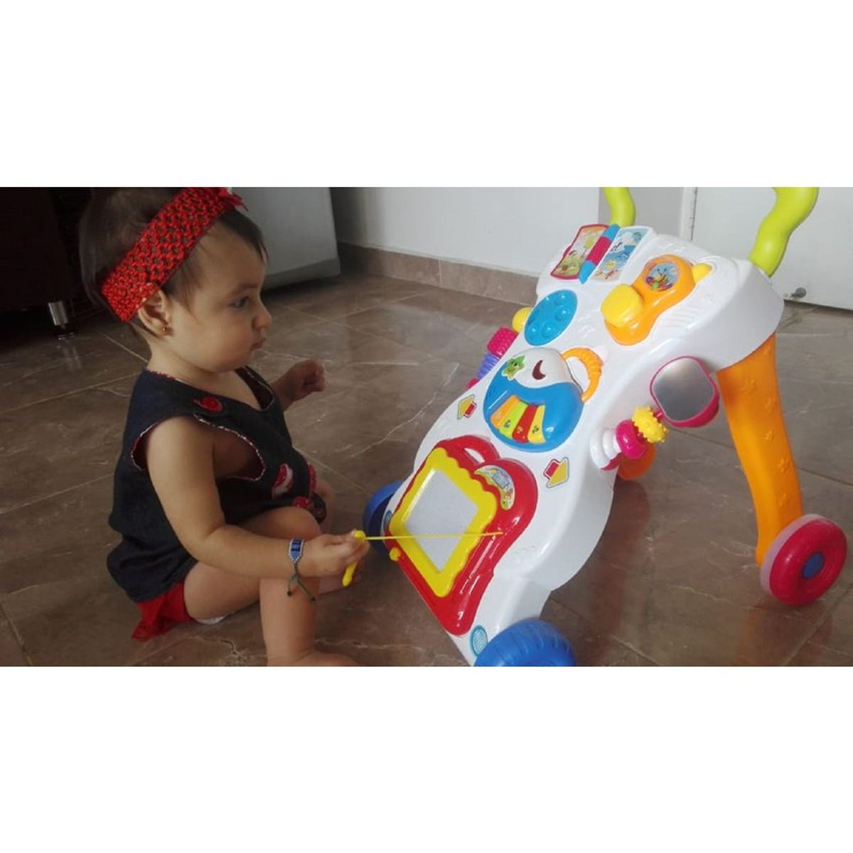 HUANGER - Caminador para bebe tipo andadera musical didáctica-ROSADO ¡