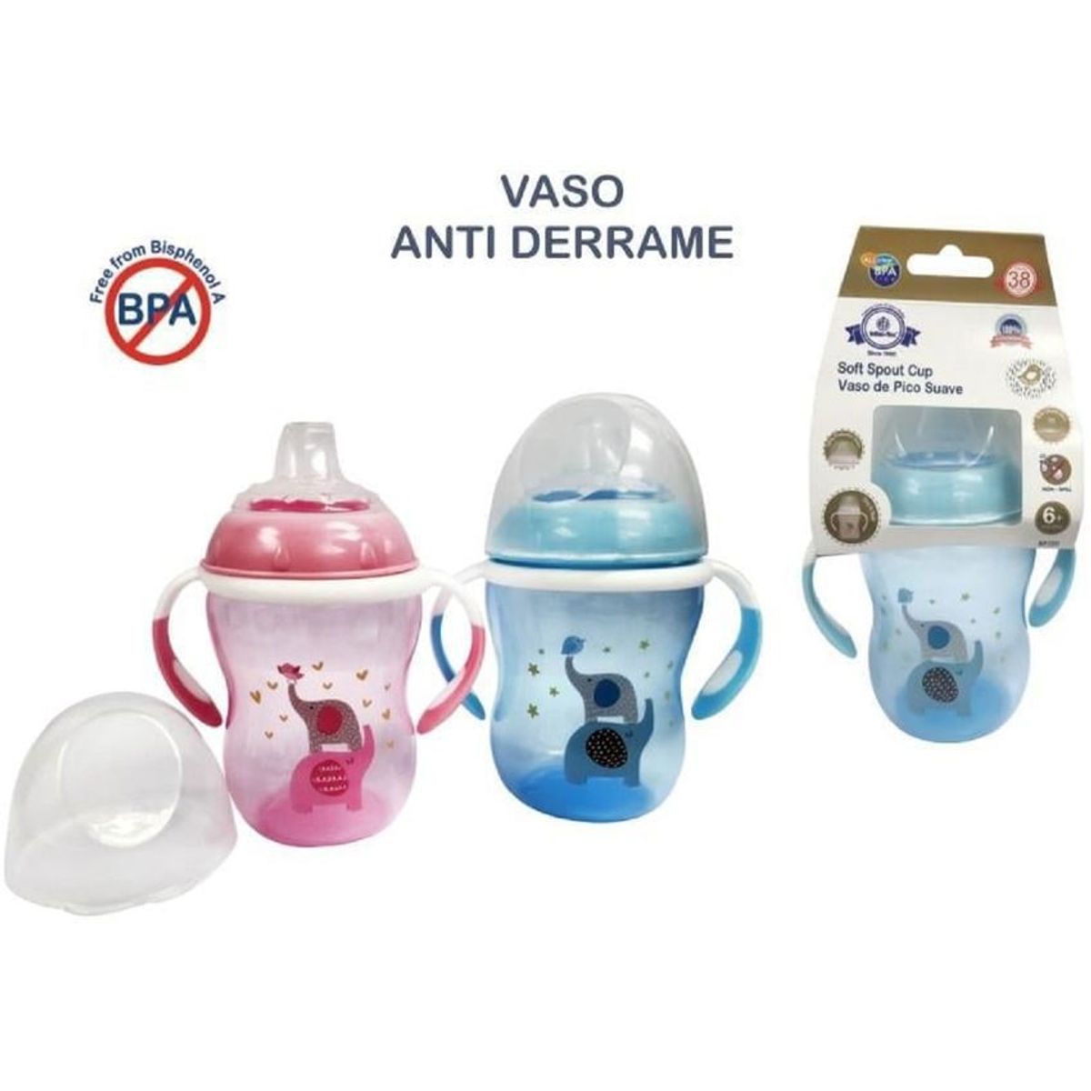 INFANTEC - Vaso anti goteo tetero asas 9 onzas bebe biberón chupo jugo